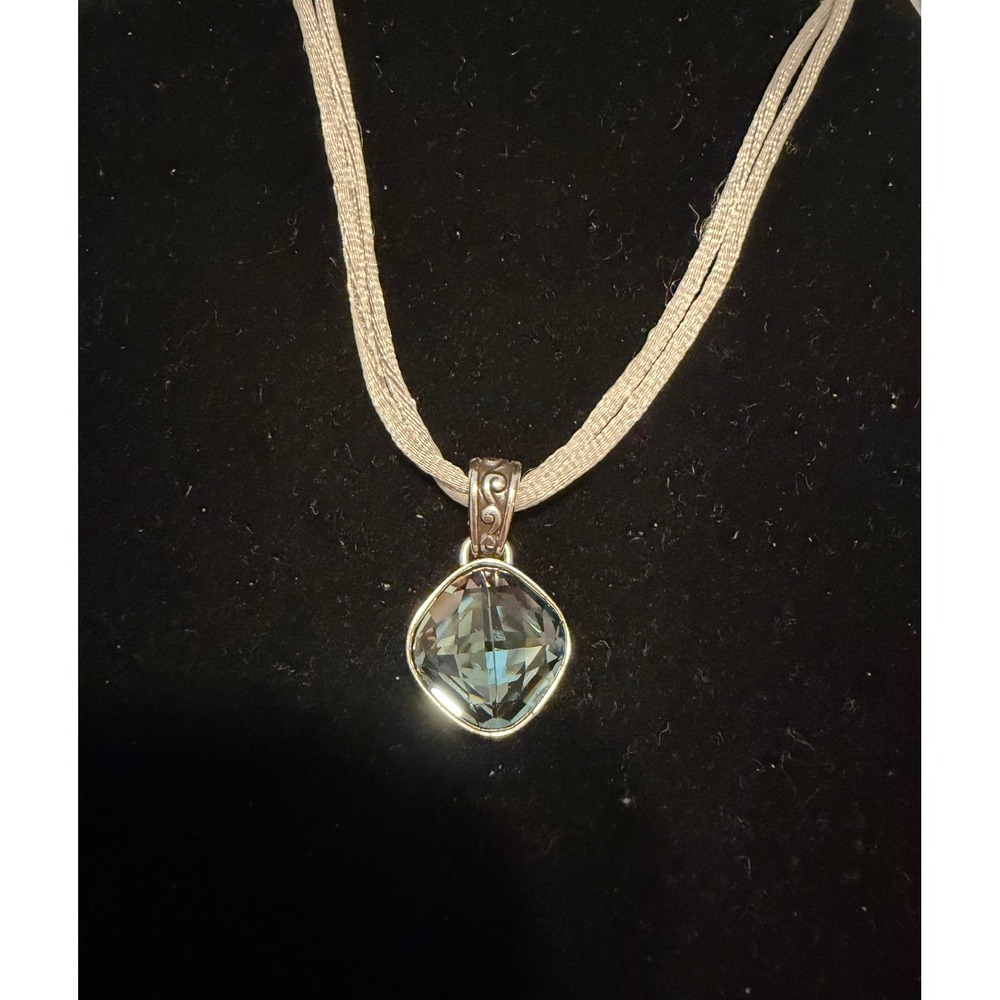 Brighton Venus Rising Ble Stone Silver Cord 15" 2" Extender